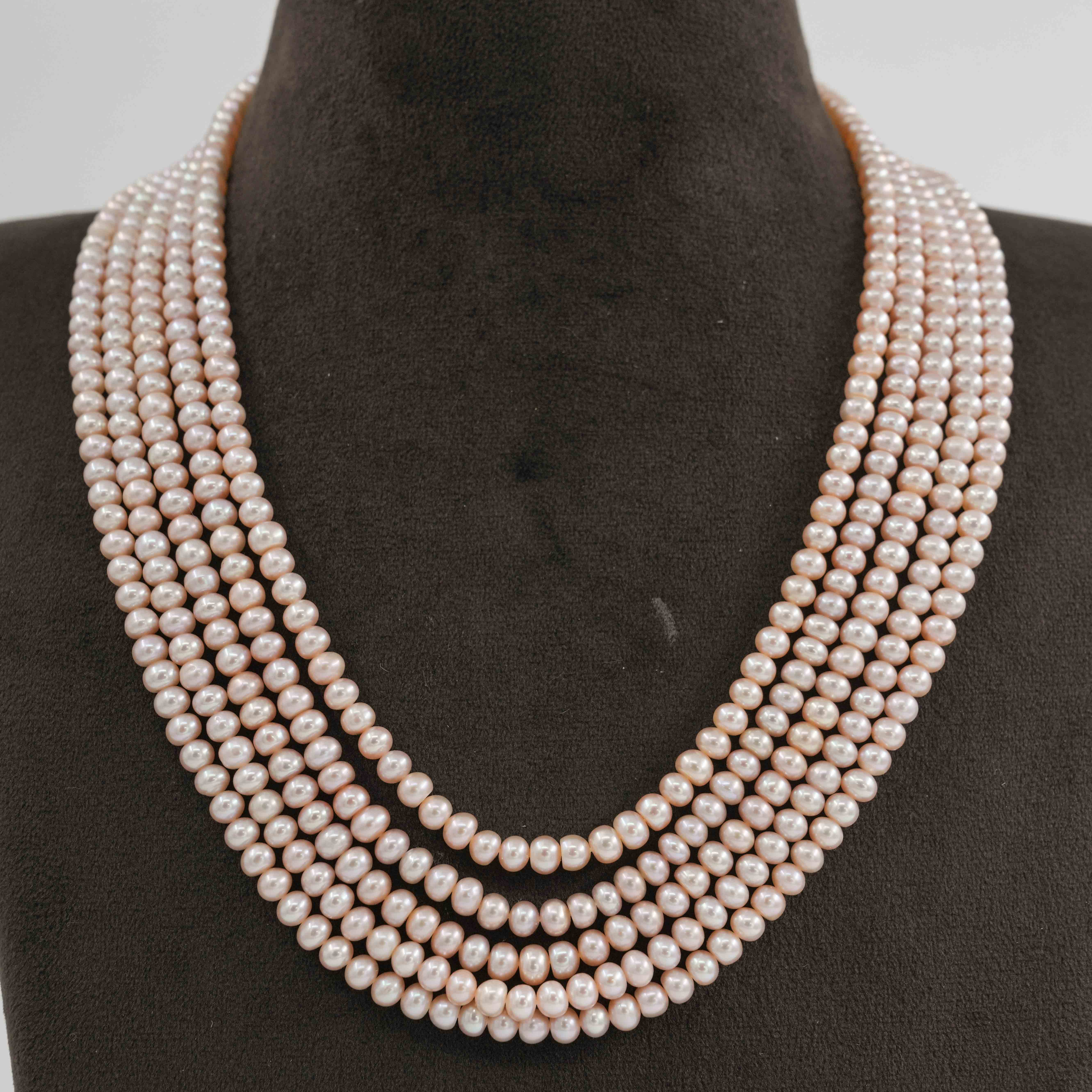The Pearl Atelier by Kabra Pearls - Half round peach Pearl necklace